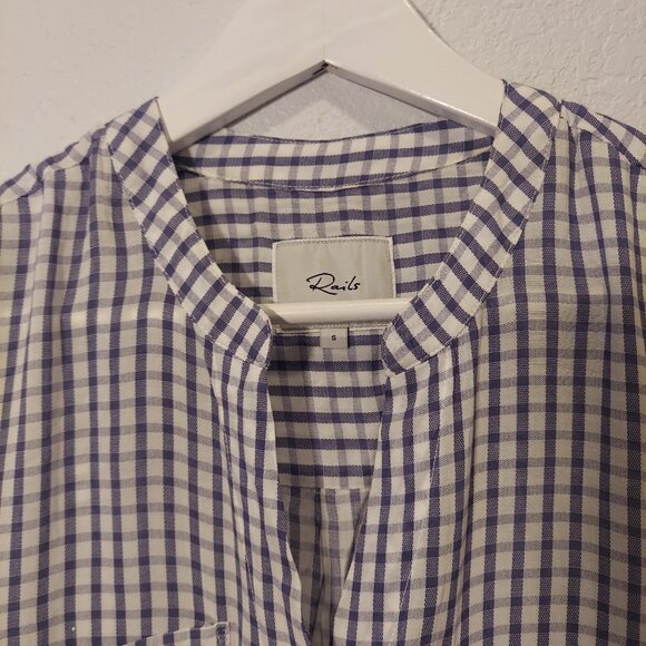 RAILS Blue & White Gingham Check Short Sleeve Button Down - Picture 6 of 10